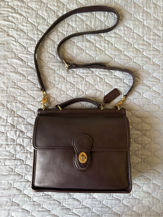 Coach Handbags - Vintage Coach Willis Mahogany Brown Leather Crossbody Satchel Crossbody